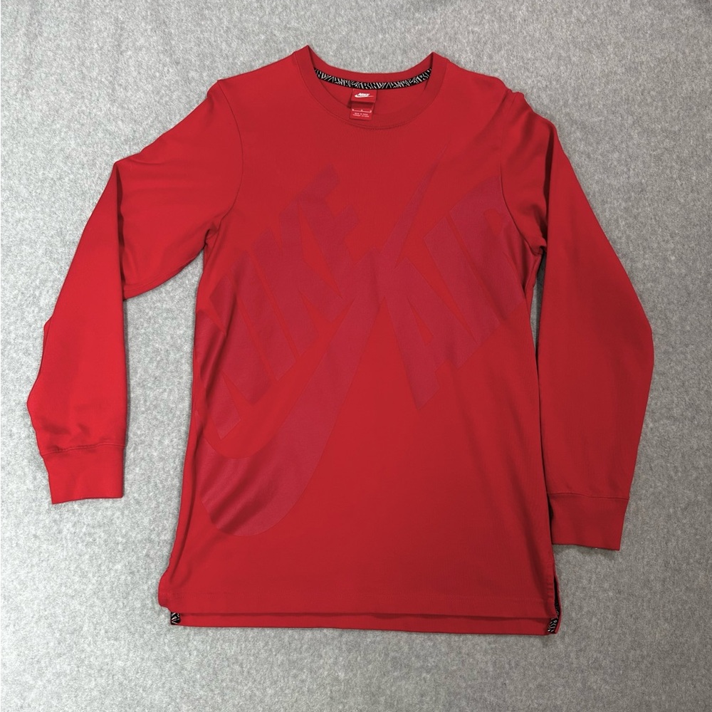 Nike Air Men’s Long Sleeve Shirt Red On Red Graphic Both Sides Medium